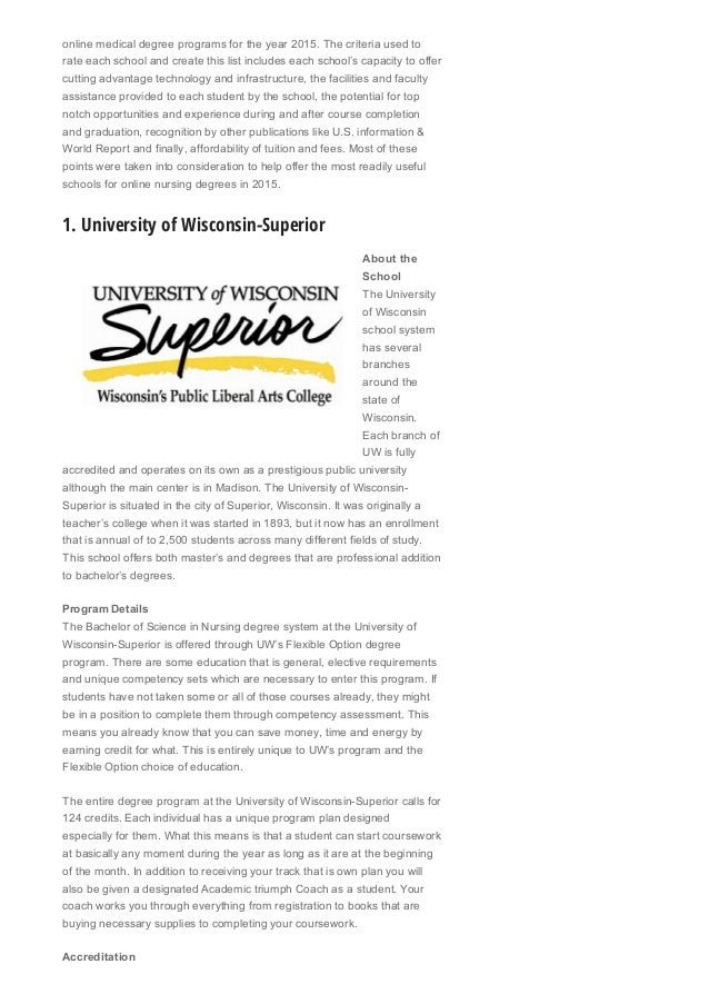 Top 10 online nursing degree programs for 2015