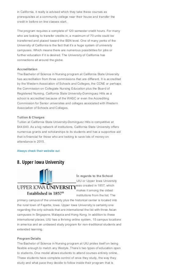 Top 10 online nursing degree programs for 2015