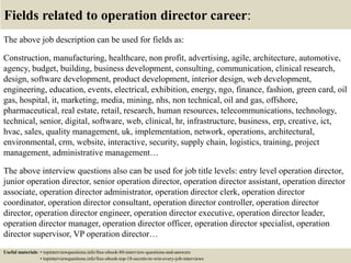 Top 10 operation director interview questions and answers | PPTX
