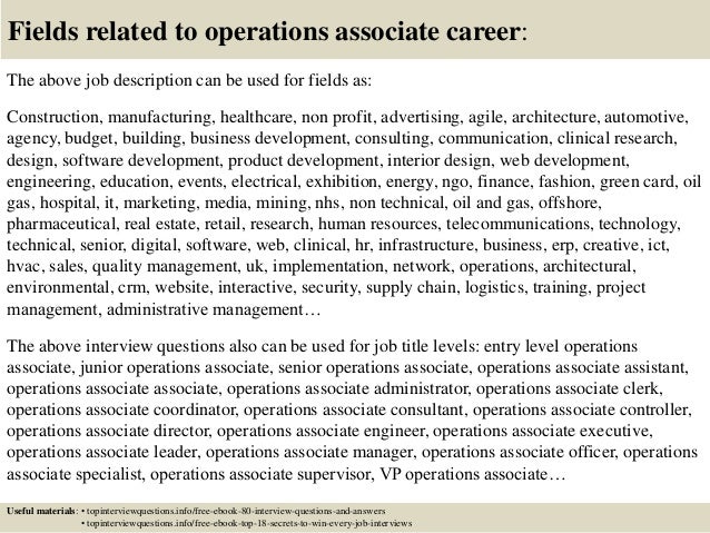operations associate job description