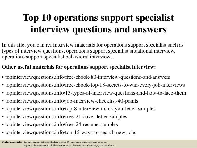 top 10 operations support specialist interview questions administrative assistant resume skills