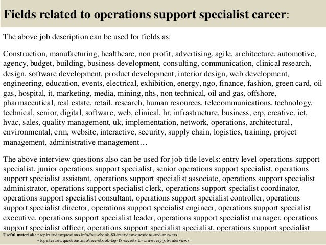 top 10 operations support specialist interview questions cover letter for software engineer internship