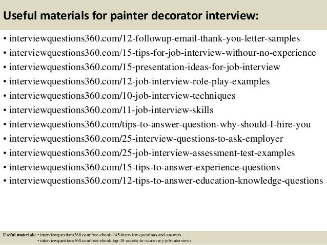 Top 10 Painter Decorator Interview Questions And Answers