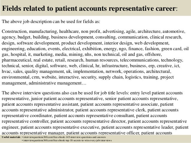 patient accounts representative job description