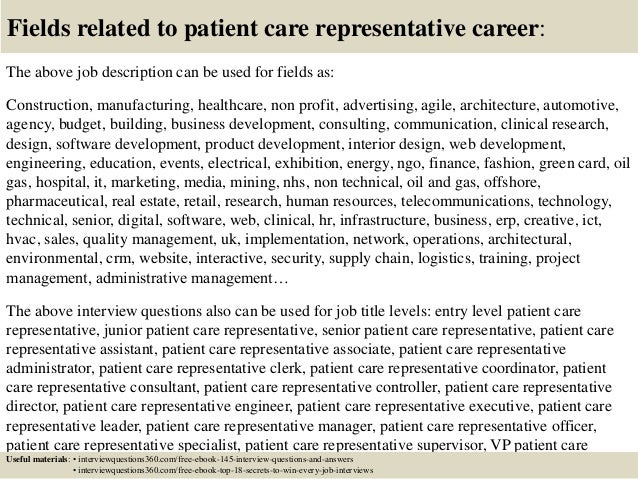 patient service representative interview questions