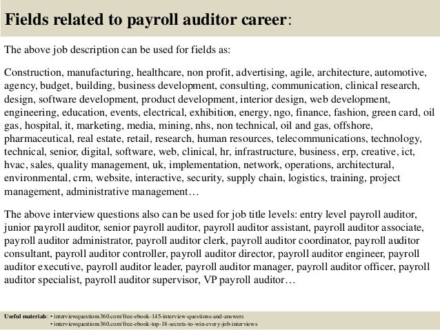 Top 10 payroll auditor interview questions and answers