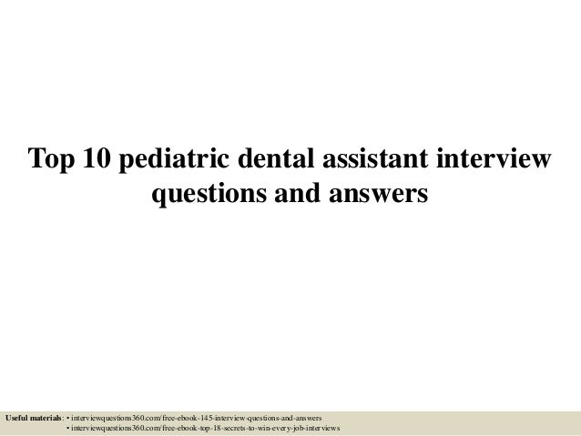 dental assistant questions