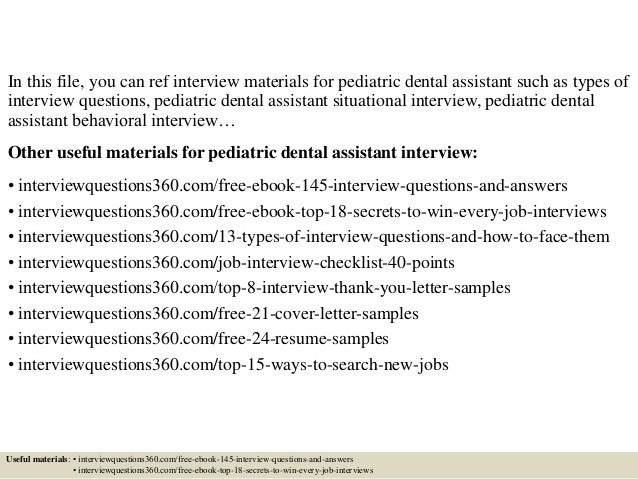 interview questions for dental assistant