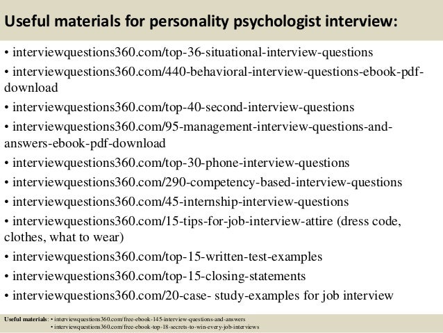 personality based interview questions