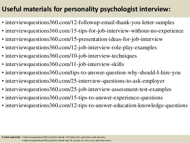 personality based interview questions
