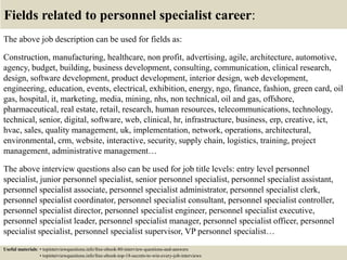 Top 10 personnel specialist interview questions and answers | PPTX