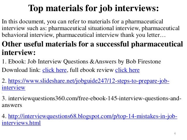 pharmaceutical research and development interview questions