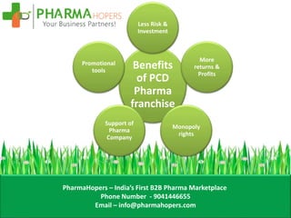 PharmaHopers – India’s First B2B Pharma Marketplace
Phone Number - 9041446655
Email – info@pharmahopers.com
Benefits
of PC...