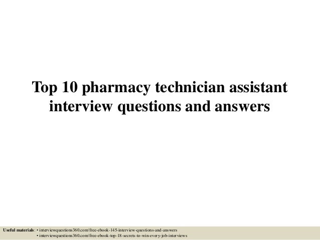 pharmacy technician interview questions