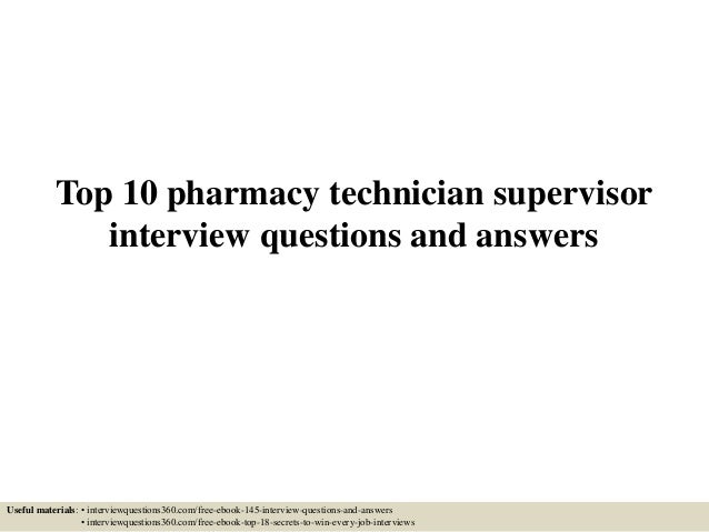 pharmacy technician interview questions