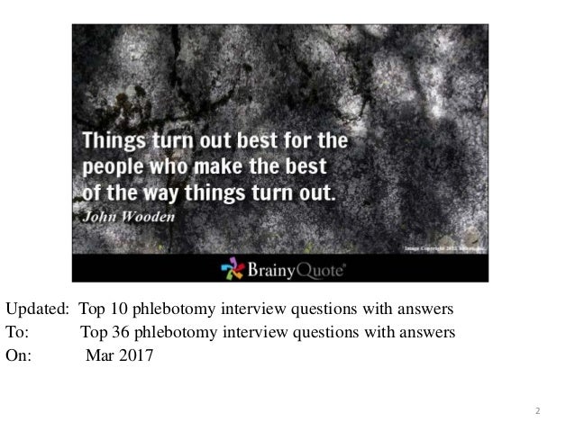 phlebotomy interview questions