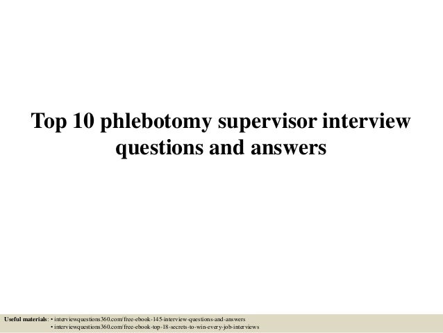 phlebotomy interview questions