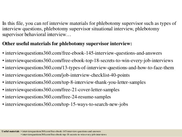 phlebotomy interview questions