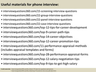 Top 10 phone interview questions and answers | PPT