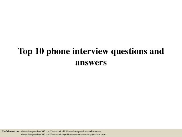 Best phone interview answers