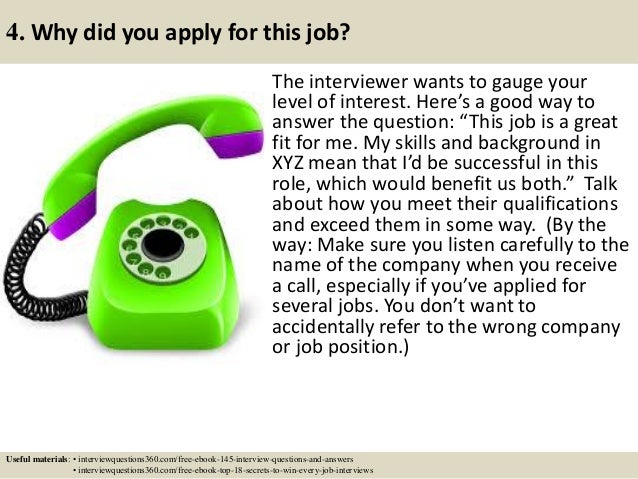 top 10 phone interview questions and answers why did you apply for this job