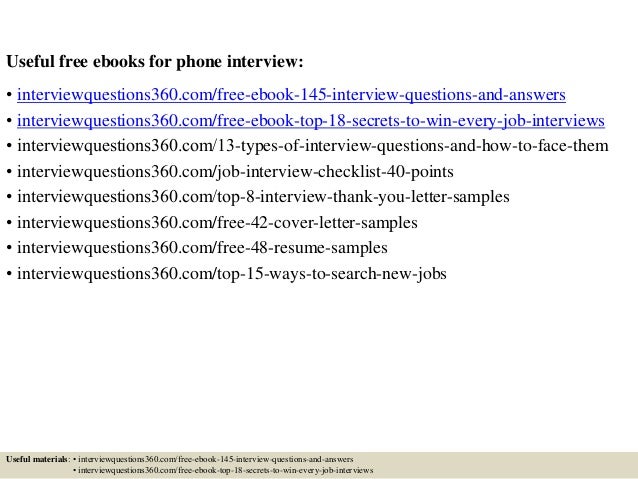 phone interview questions and answers examples