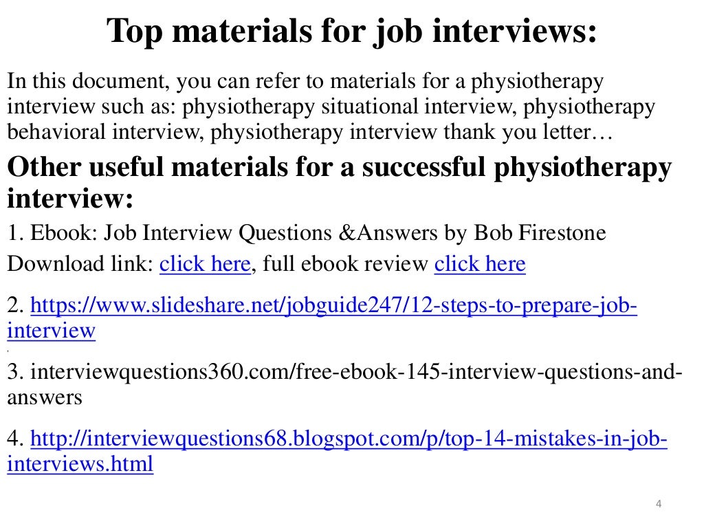 80 physiotherapy interview questions with answers