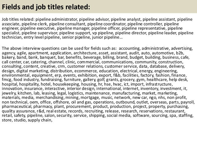 top 10 pipeline interview questions with answers entry level accounting interview questions and answers