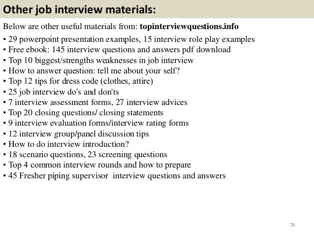 supervisor interview questions answers