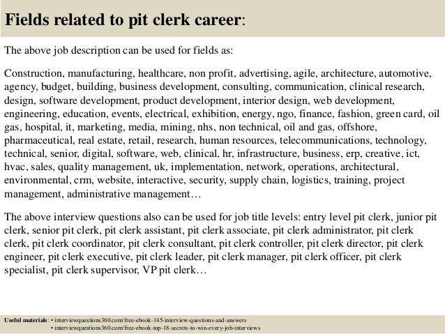 interview questions for clerk position