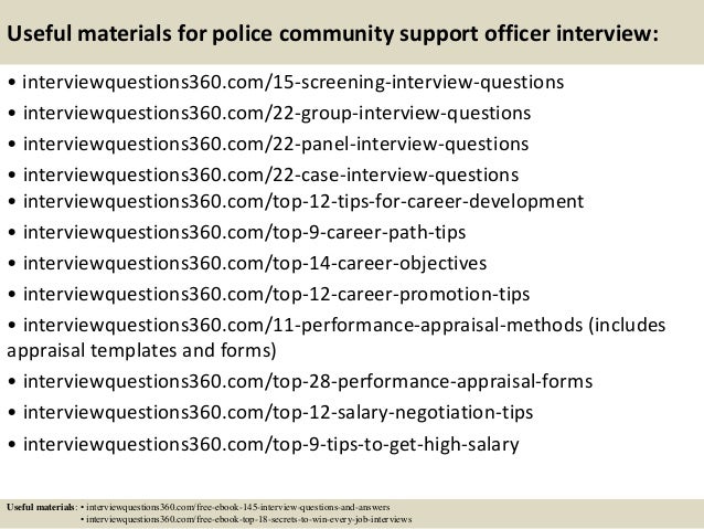 Top 10 police community support officer interview 