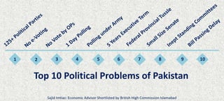 1 2 3 4 5 6 7 8 9 10
Top 10 Political Problems of Pakistan
Sajid Imtiaz: Economic Advisor Shortlisted by British High Commission Islamabad
 