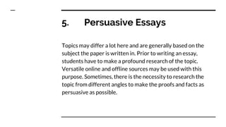 top 10 essay writing topics