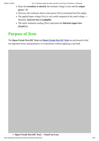 Top 10 Powerful Insights into Open and Short Circuit Test of ...