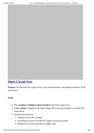 Top 10 Powerful Insights into Open and Short Circuit Test of ...