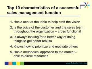 Top 10 practices of Successful Selling Organizations | PPT