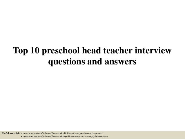 interview questions preschool teacher