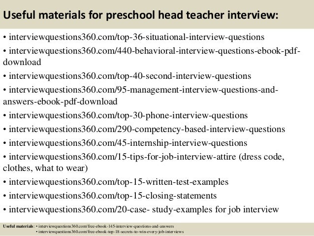 interview for preschool teacher