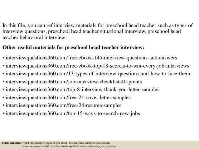 interview for preschool teacher