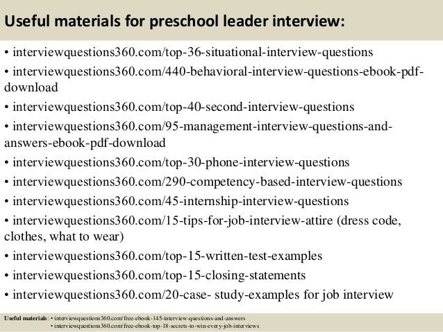 Top 10 Preschool Leader Interview Questions And Answers