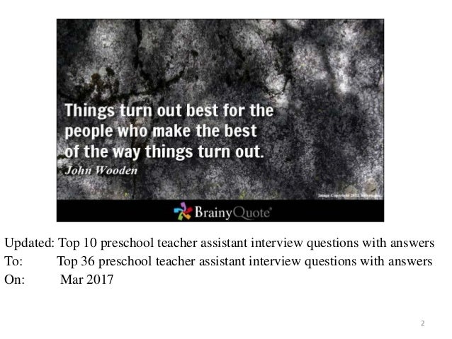 interview for preschool teacher