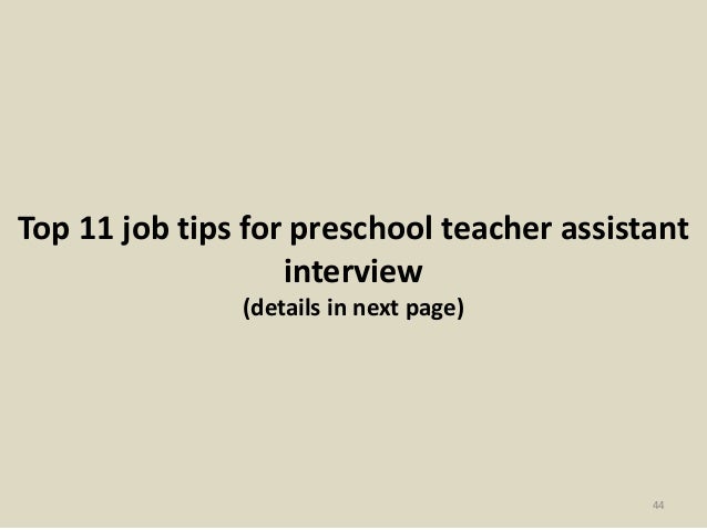 interview for preschool teacher