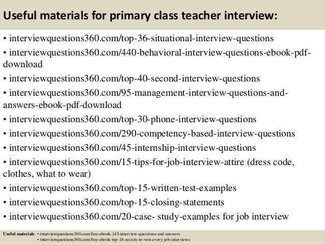Top 10 primary class teacher interview questions and answers