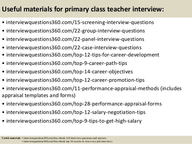 top 10 primary class teacher interview questions and answers sample teacher interview questions and answers