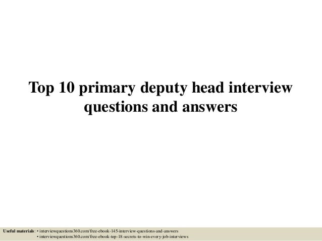 interview questions for headteachers