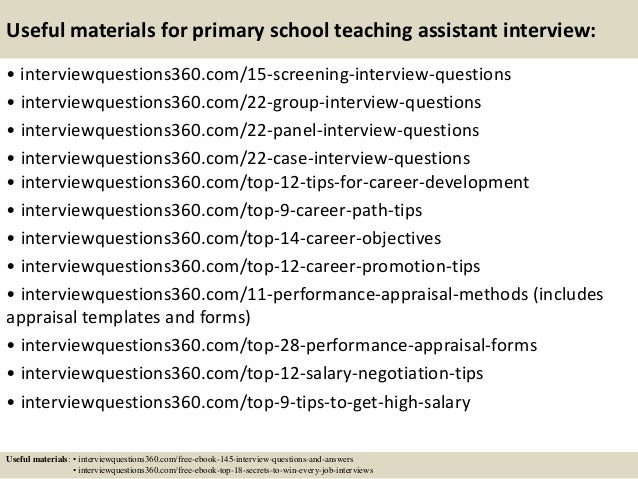 Top 10 primary school teaching assistant interview questions and answ…