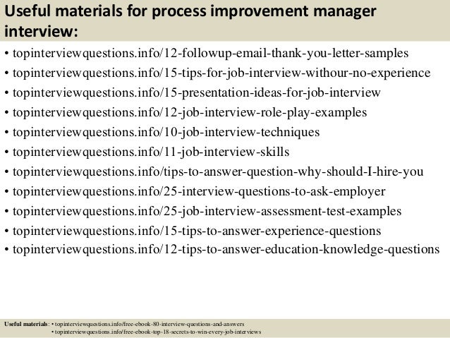 Top 10 Process Improvement Manager Interview Questions And Answers
