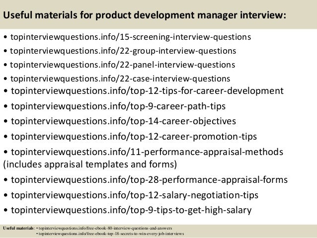 product development manager job description