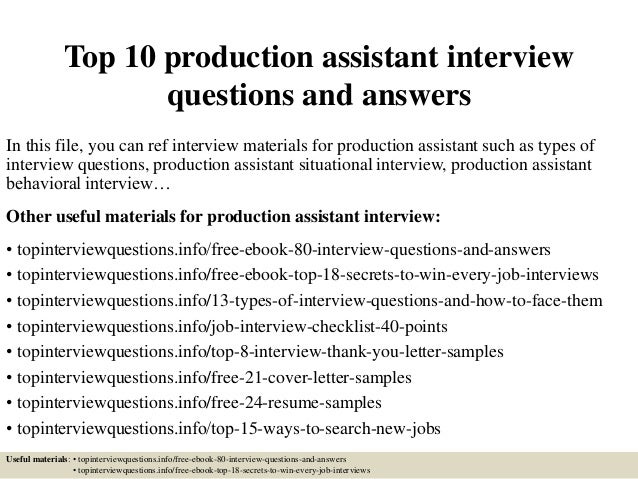 Production Assistant Job Description Resume fields related to production supervisor production supervisor job description for resume Top 10 Production Assistant Interview Questions And Answers In This File You Can Ref Interview Production Assistant Job Description Resume production manager resume Top 10 Production Assistant Interview Questions And Answers In This File You Can Ref Interview