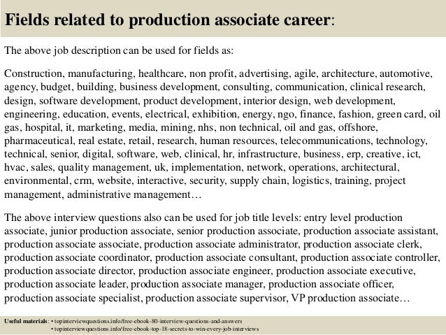 17 fields related to production associate career the above job description production associate job description - Production Associate Job Description 17 fields related to production associate career the above job description production associate job description - Production Associate Job Description